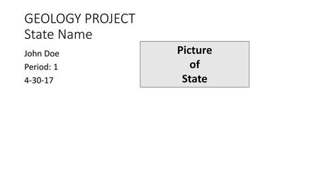 GEOLOGY PROJECT State Name