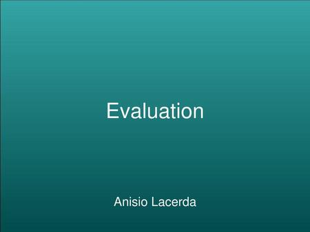 Evaluation Anisio Lacerda.