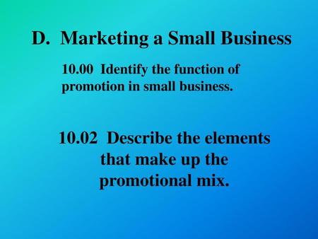 D. Marketing a Small Business