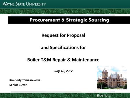 Procurement & Strategic Sourcing Boiler T&M Repair & Maintenance