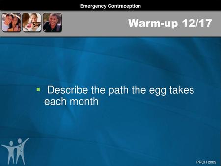 Describe the path the egg takes each month