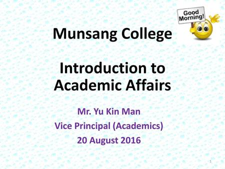 Munsang College Introduction to Academic Affairs