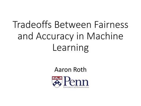 Tradeoffs Between Fairness and Accuracy in Machine Learning