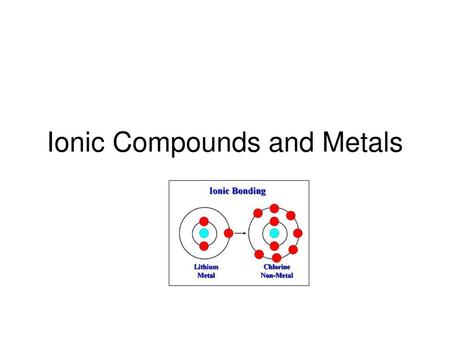 Ionic Compounds and Metals