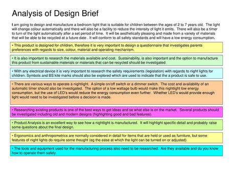 Analysis of Design Brief