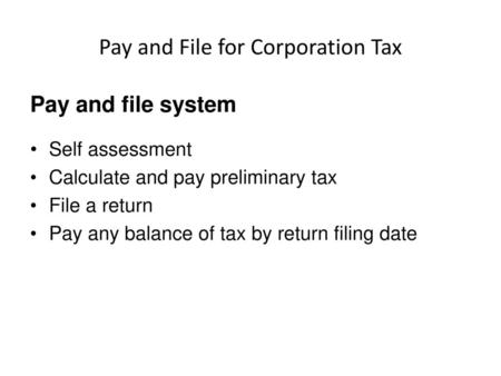 Pay and File for Corporation Tax