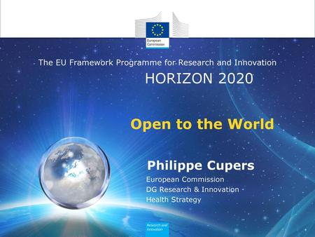 Open to the World Philippe Cupers European Commission