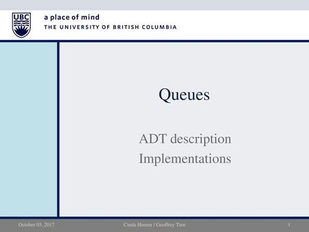 ADT description Implementations