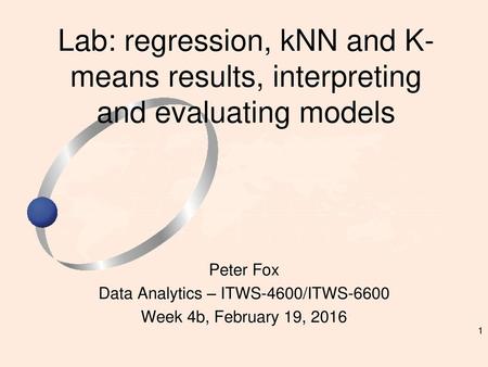 Data Analytics – ITWS-4600/ITWS-6600