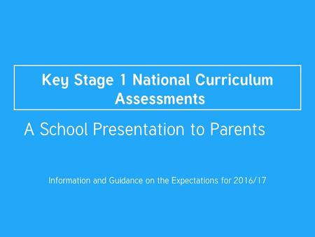 Key Stage 1 National Curriculum