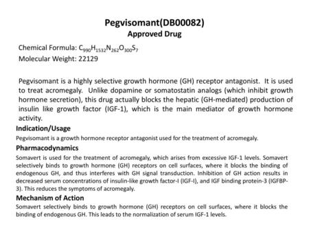 Pegvisomant(DB00082) Approved Drug