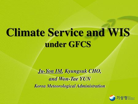 Climate Service and WIS under GFCS