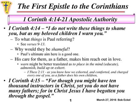 The First Epistle to the Corinthians