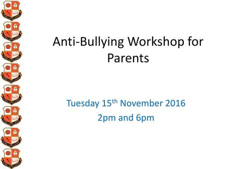 Anti-Bullying Workshop for Parents