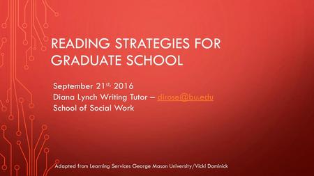 Reading Strategies for Graduate School