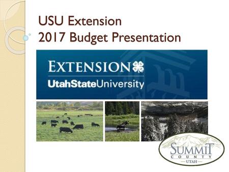 USU Extension 2017 Budget Presentation