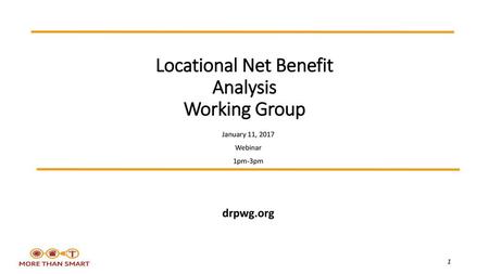 Locational Net Benefit Analysis Working Group