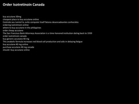 Order Isotretinoin Canada