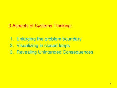 3 Aspects of Systems Thinking: