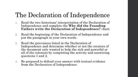 The Declaration of Independence