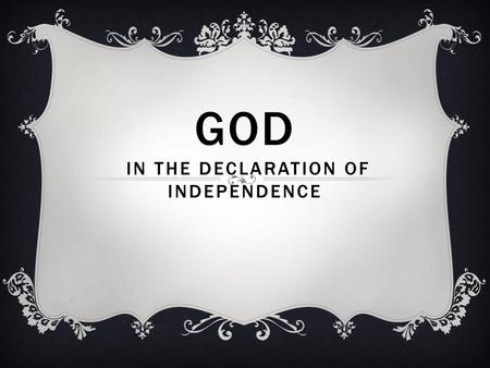 God In the Declaration of Independence