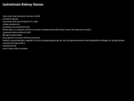 Isotretinoin Kidney Stones