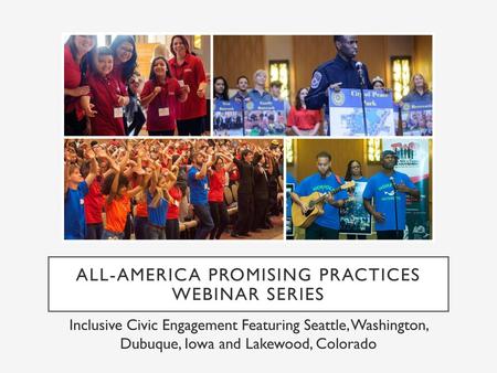 All-America promising practices webinar series