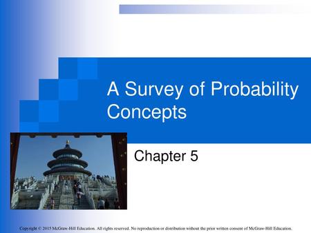 A Survey of Probability Concepts