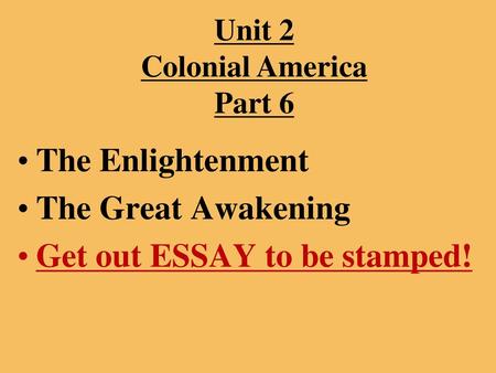 Get out ESSAY to be stamped!