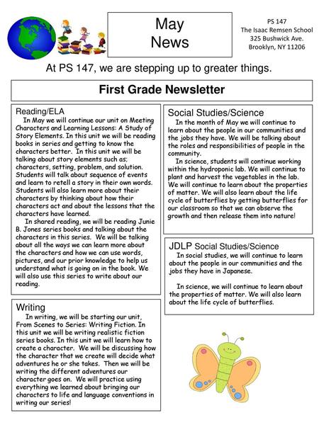 First Grade Newsletter