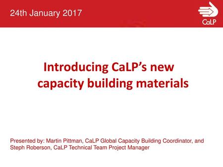 Introducing CaLP’s new capacity building materials