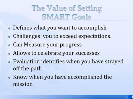 The Value of Setting SMART Goals