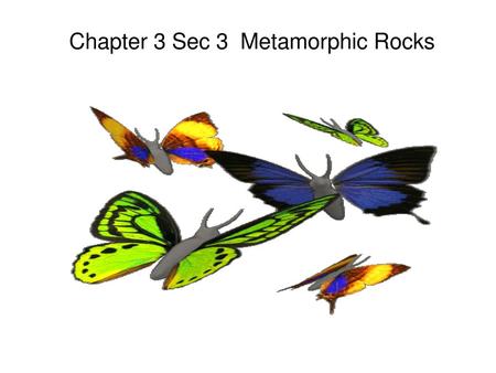 Chapter 3 Sec 3 Metamorphic Rocks