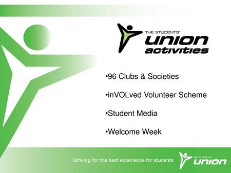 96 Clubs & Societies inVOLved Volunteer Scheme Student Media