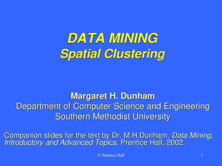 DATA MINING Spatial Clustering