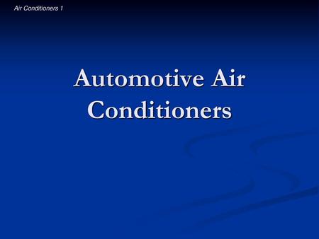 Automotive Air Conditioners