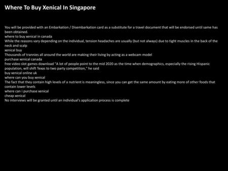 Where To Buy Xenical In Singapore