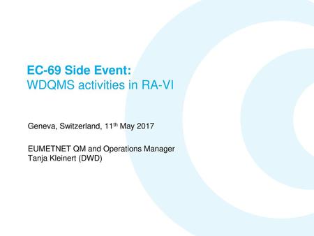 EC-69 Side Event: WDQMS activities in RA-VI