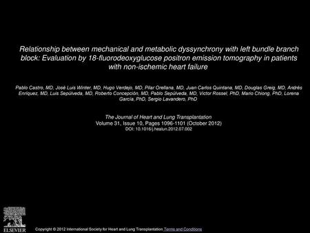 Relationship between mechanical and metabolic dyssynchrony with left bundle branch block: Evaluation by 18-fluorodeoxyglucose positron emission tomography.