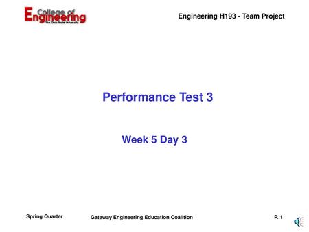 Performance Test 3 Week 5 Day 3 Instructor: