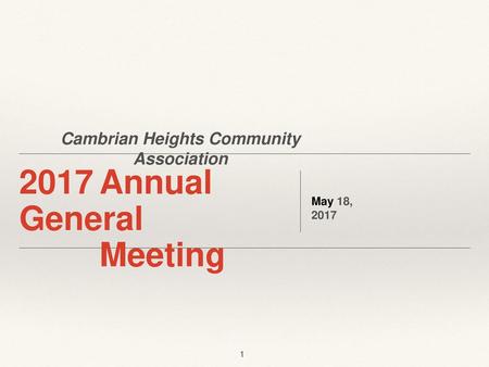 Cambrian Heights Community Association