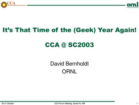 It’s That Time of the (Geek) Year Again! SC2003