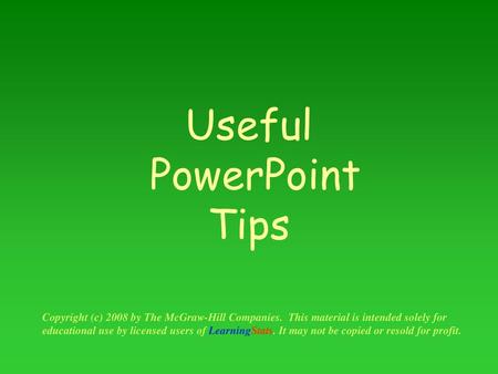 Useful PowerPoint Tips