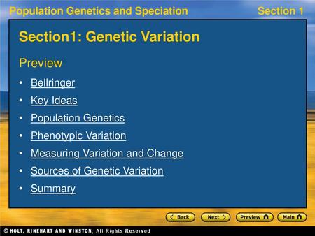 Section1: Genetic Variation