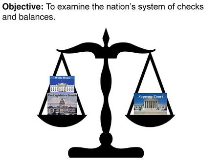 Objective: To examine the nation’s system of checks and balances.