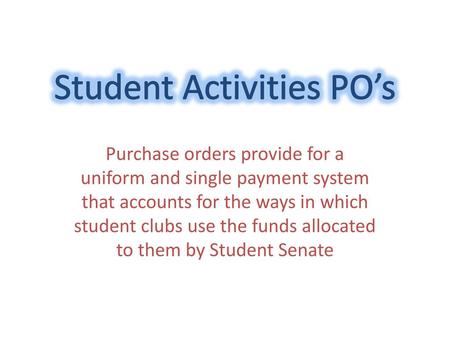 Student Activities PO’s