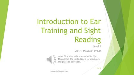 Introduction to Ear Training and Sight Reading