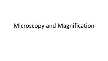 Microscopy and Magnification