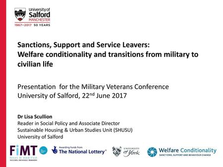 Sanctions, Support and Service Leavers: