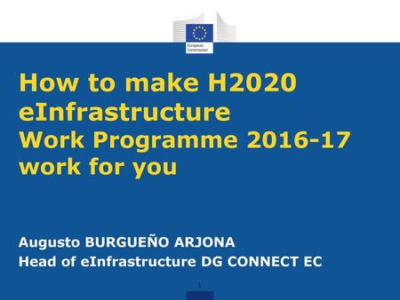 How to make H2020 eInfrastructure Work Programme work for you